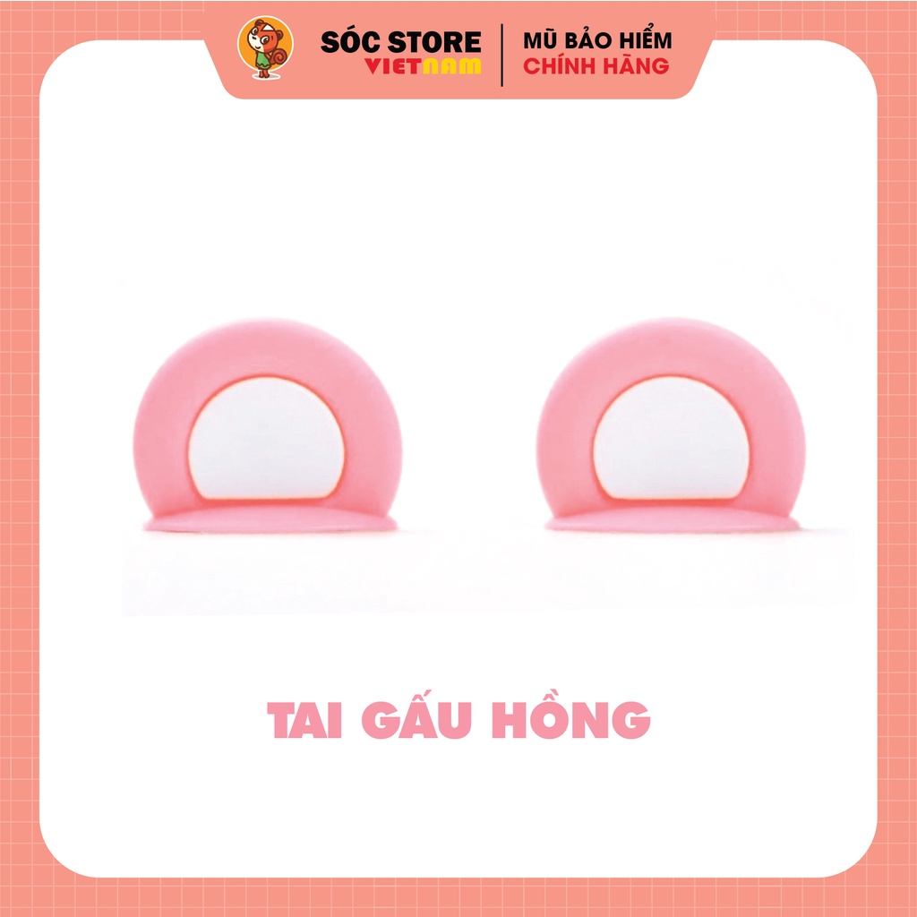Tai gấu mũ bảo hiểm - phụ kiện gắn trang trí nón bảo hiểm cute, độc lạ chính hãng Sóc Store VN