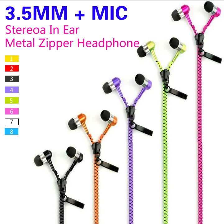 [ ĐẠI HỘI SALE ] Tai nghe dây kéo Zipper Headphone