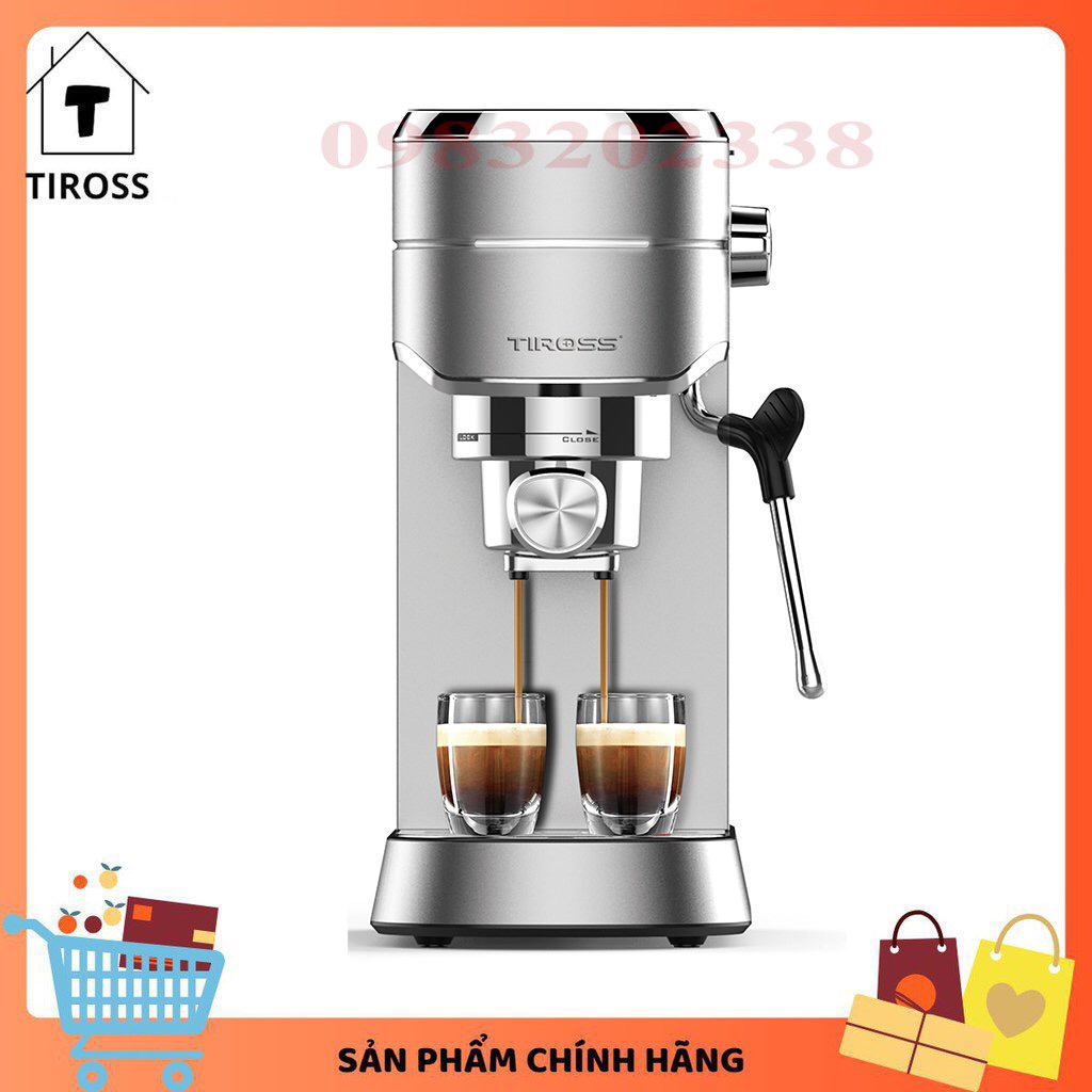 Máy pha cà phê Tiross TS6212, áp lực 15bar, công suất 1450w, bảo hành 12 tháng