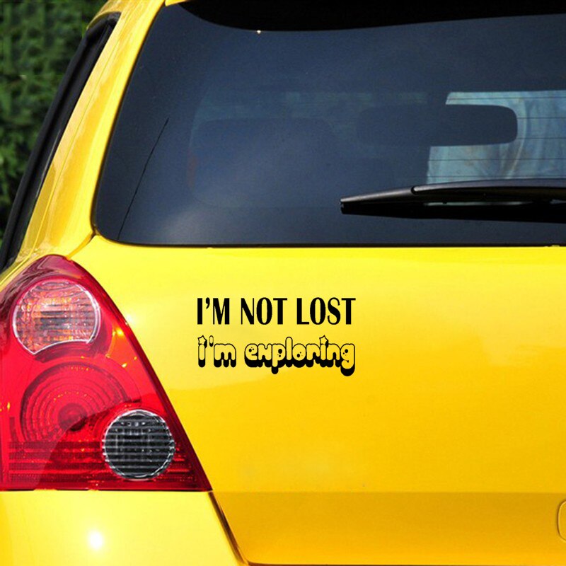 Decal dán trang trí xe hơi hoạ tiết I'M NOT LOST I'M EXPLORING bằng chất liệu vinyl kích thước 17CM*8.5CM