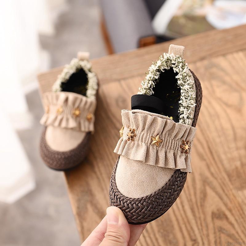 Giày Tập Đi Làm Từ Da Pu Đế Mềm Kiểu Dáng Công Chúa Cho Bé Gái