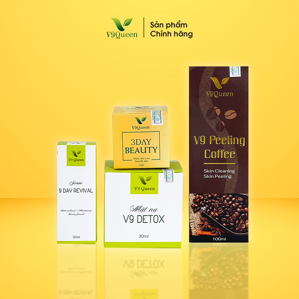 Combo xóa Nám, Tàn Nhang ( TẶNG Tẩy Da Chết Coffee) - Mỹ Phẩm Bà Bầu V9Queen V9QUEEN