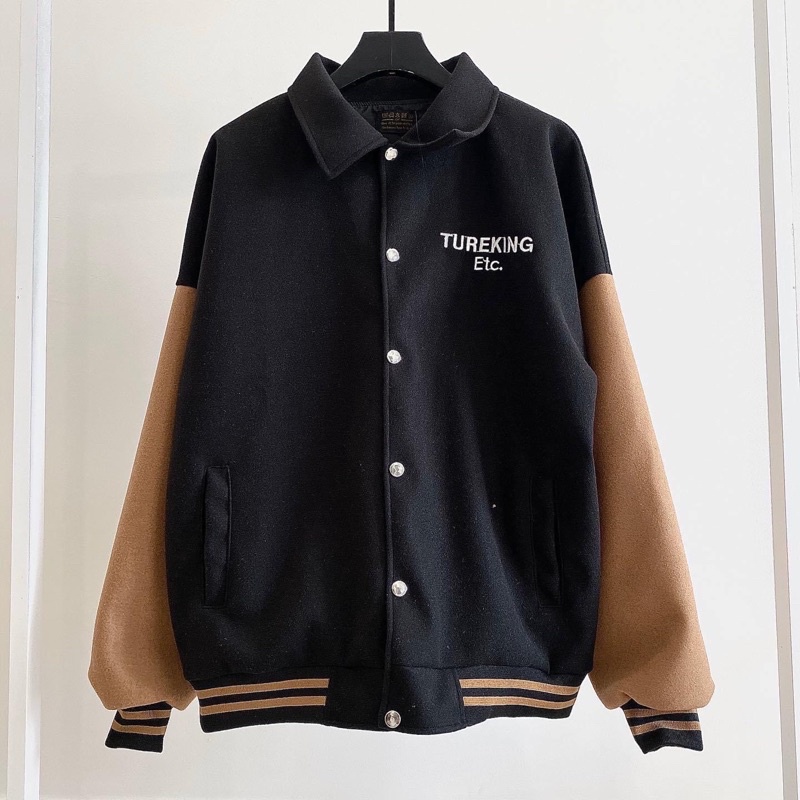 Áo Khoác Bomber chất Dạ lót dù Thêu chữ TUREKING ETC 🧸 Nam nữ unisex/Bomber Jacket form rộng Ulzzang ❤️ Jaystoree