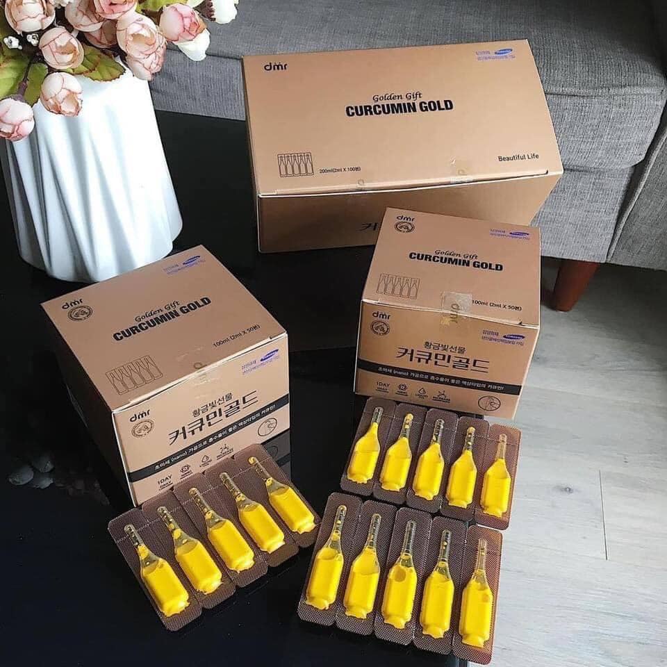 Tinh nghệ nano curcumin gold đẹp da, giữ dáng, chống lão hóa 100 tép Hàn Quốc - chính hãng