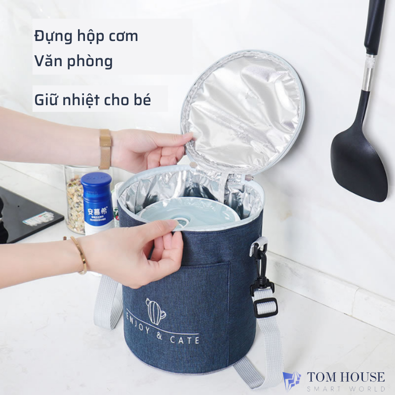 ☑️  Túi Giữ Nhiệt Hình Trụ Kích Thước Lớn Chống Nước Đựng Hộp Cơm, Đồ Cho Bé, Văn Phòng - Khosigiadung0806 🥡