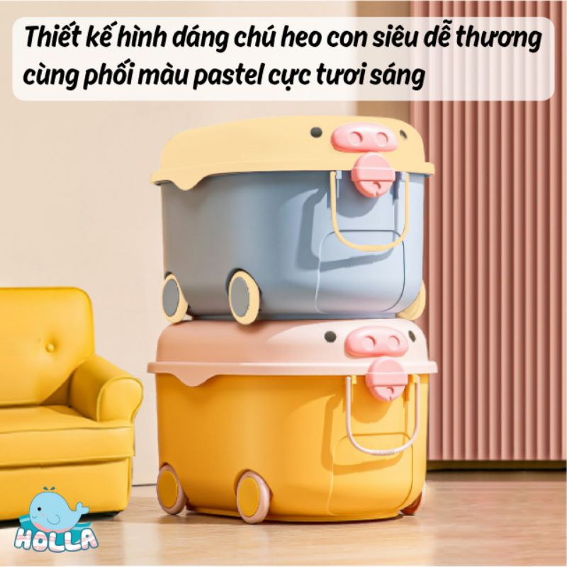 Hộp đựng đồ chơi có bánh xe, thùng đựng chính hãng Holla