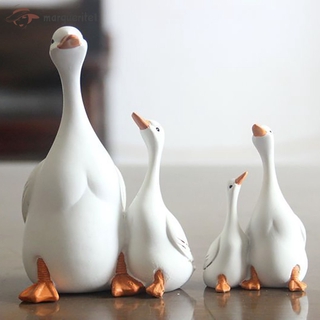 Tượng hình vịt mẹ và vịt con chất liệu resin trang trí phòng khách nhà ở và làm phụ kiện chụp ảnh