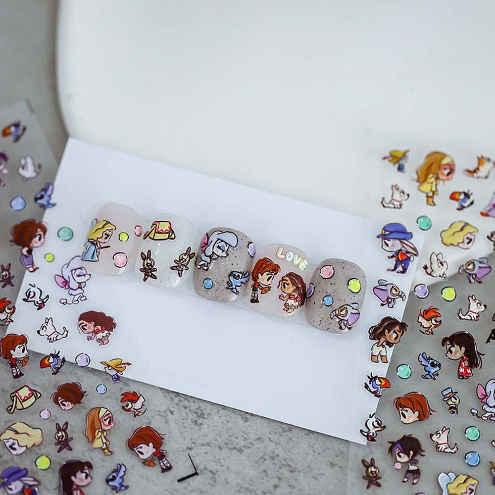 Miếng Dán Trang Trí Móng Tay Họa Tiết Hoạt Hình Phong Cách Nhật Bản