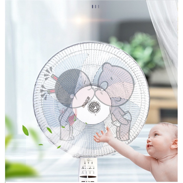 Màn lưới bọc quạt bảo vệ an toàn cho bé có dây rút siêu tiện dụng nhiều mẫu hoạt hình dễ thương