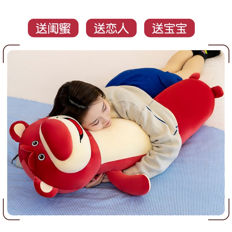 Gối Ôm Dài Hình Gấu Nhồi Bông Dễ Thương Dùng Làm Quà Tặng Sinh Nhật Cho Bé