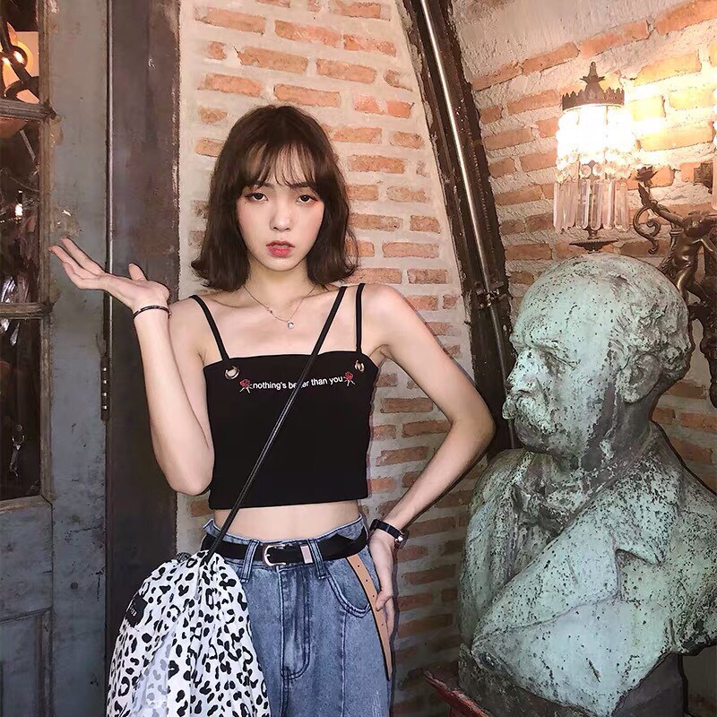 Áo 2 dây in chữ ULZZANG có lót 🌿🌿 | BigBuy360 - bigbuy360.vn