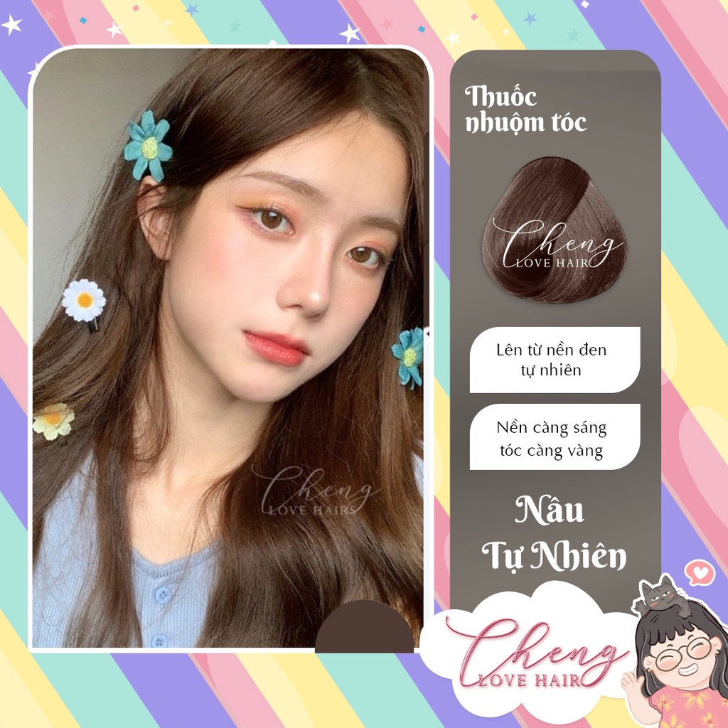 Thuốc Nhuộm Tóc Màu NÂU TỰ NHIÊN Không Tẩy | Chenglovehair, Chenglovehairs