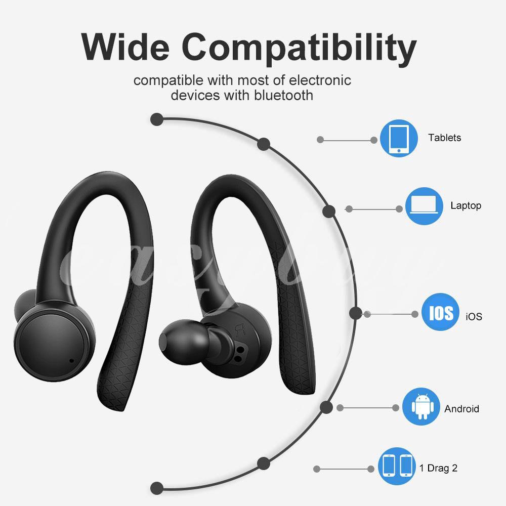 Tai Nghe Bluetooth Thể Thao 2pc 180 Giờ Dễ Dàng Cài Đặt Cho Xiao Mi Huawei