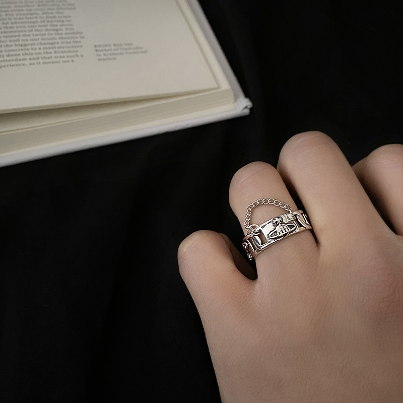Nhẫn đeo ngón trỏ có thể điều chỉnh kích thước thời trang phong cách hiphop cá tính