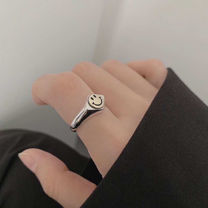 Nhẫn mở hình mặt cười dễ thương thời trang đơn giản dễ phối đồ