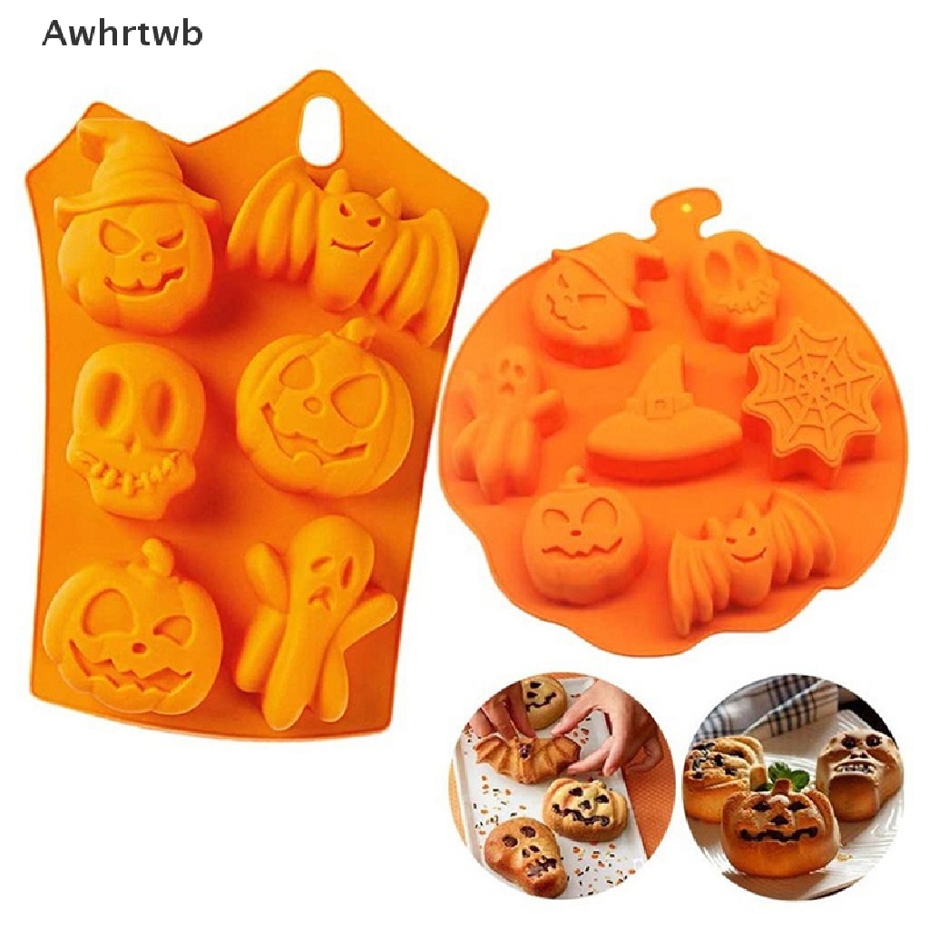 Khuôn Silicone 6 Lỗ Làm Bánh Tạo Hình Chủ Đề Halloween Tiện Dụng