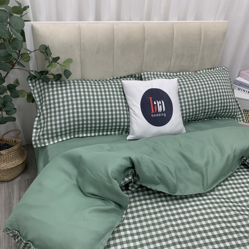 Bộ Chăn Ga Gối Cotton Poly - Caro Nhỏ Đủ Màu