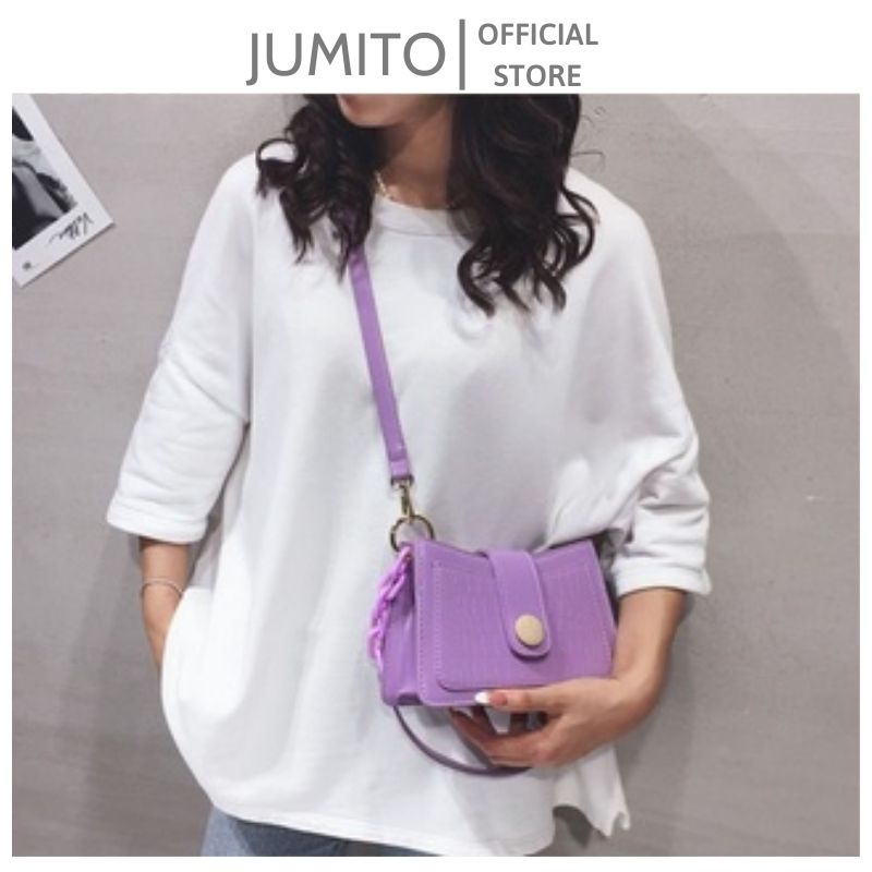 Túi xách nữ đeo chéo kẹp nách cầm tay cúc gỗ basic Quảng Châu JUMITO SB100