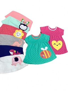 Áo Thun Bé Gái Thêu Đắp Hình Thú 9kg - 19kg