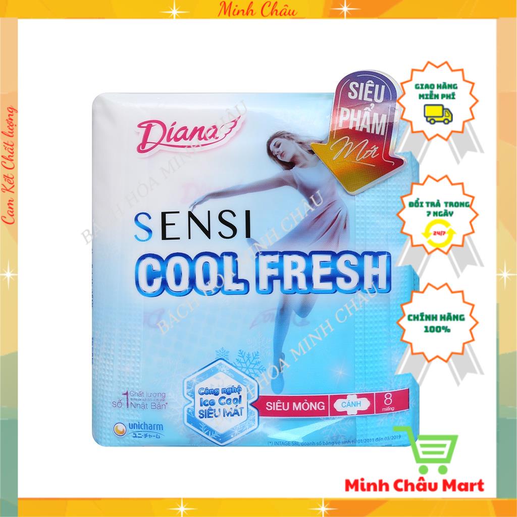 Băng Vệ Sinh Diana Sensi Cool Fresh Siêu Mỏng - 8 Miếng