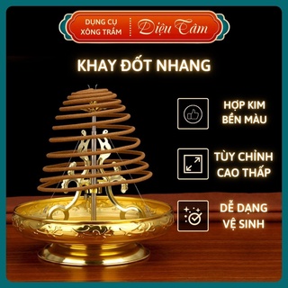 Khay đốt nhang trầm hình rồng phụ kiện xông trầm đốt nhang thờ cúng