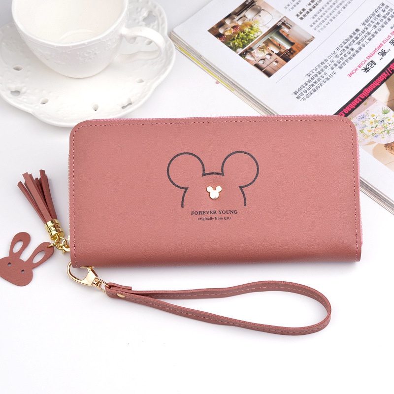 Ví Dài Sức Chứa Lớn Có Khóa Kéo Thời Trang Theo Phong Cách Nhật Hàn Cho Nữ