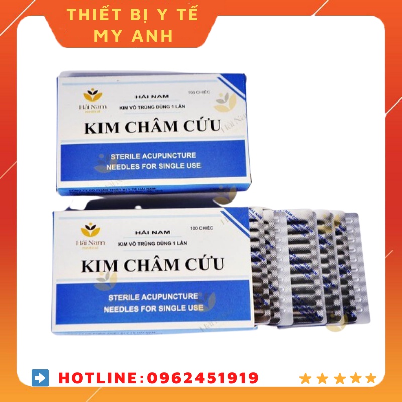 Kim châm cứu, kim hải nam số 9 vỉ 100 kim