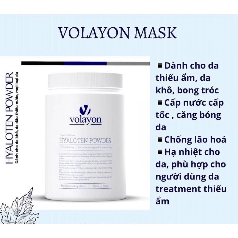 Mặt Nạ Tảo Xoắn V O L A Y O N Spinnem / Hyaloten / Stoquiren Powder