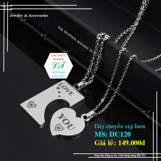 Dây chuyền Inox cặp trái tim cực đáng yêu