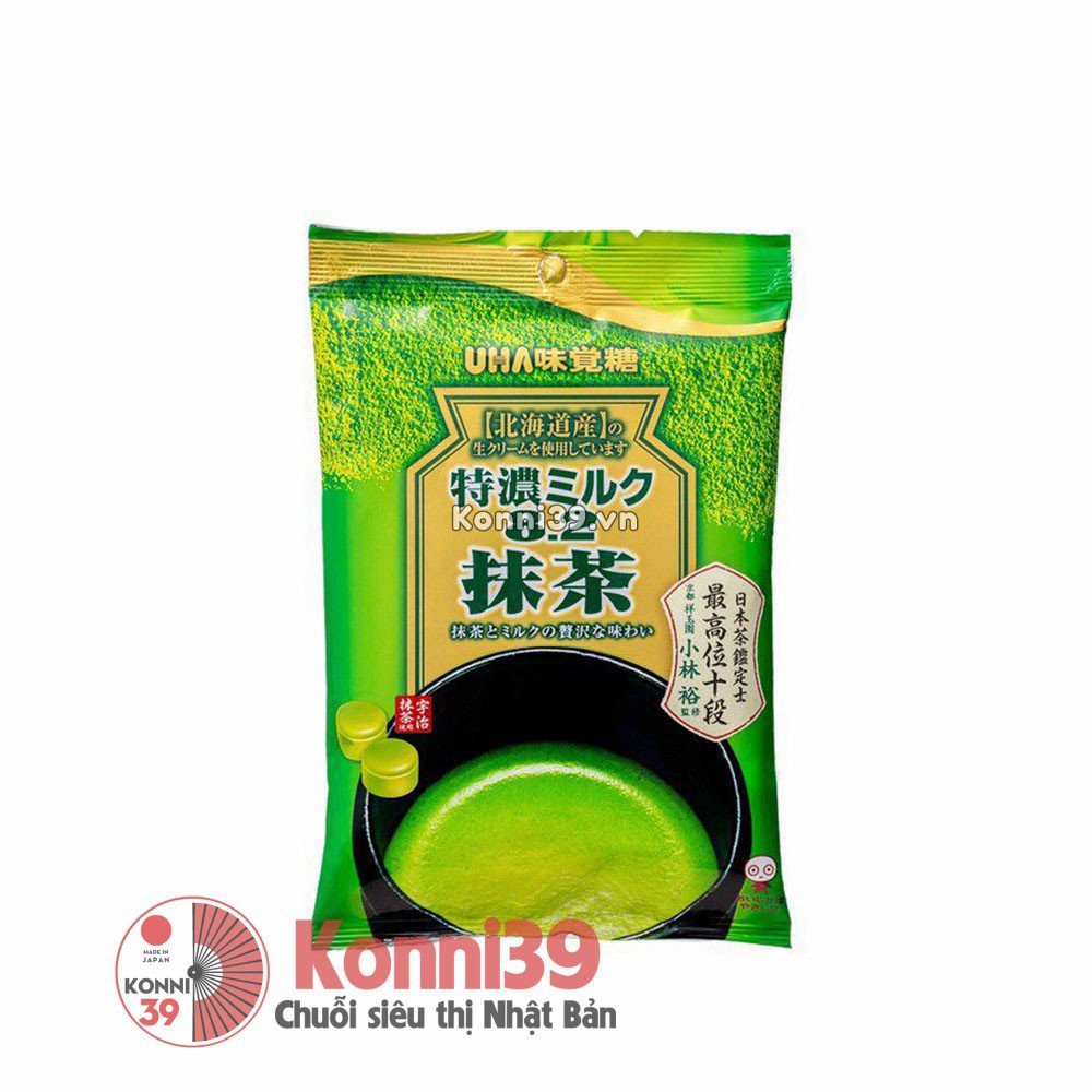 Kẹo sữa Matcha UHA Tokuno Nhật Bản kẹo trà xanh matcha