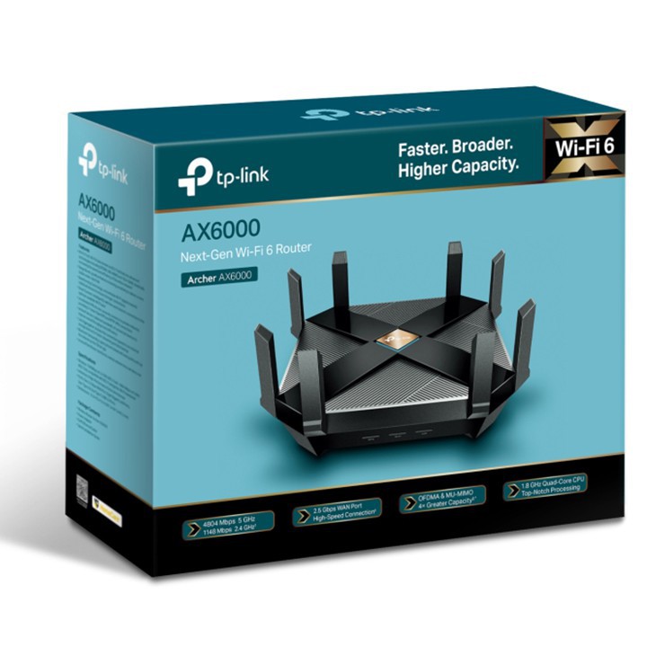 Router wifi 6 Thế Hệ Mới Archer AX6000 tốc độ cao. Chính hãng, BH 24 tháng