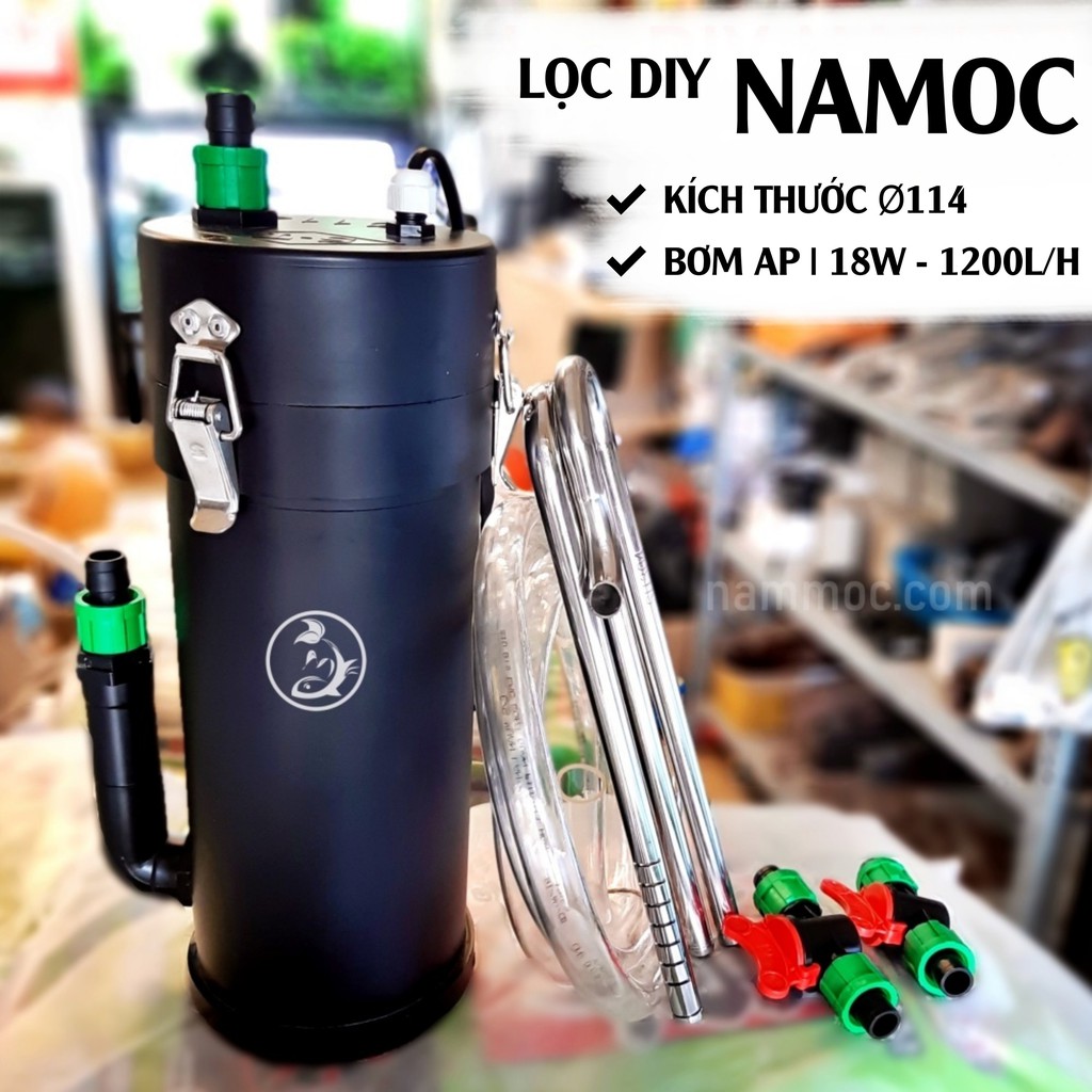 Lọc DIY NAMOC Fi114 [18W~1200L/H] - Full Phụ Kiện ☘ Lọc Thùng Chế Cho Bể Cá Thuỷ Sinh