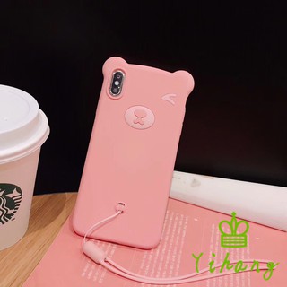 Ốp điện thoại có tai gấu kèm dây cho IPHONE 6/6S 6/6S PLUS 7/8 7/8 PLUS