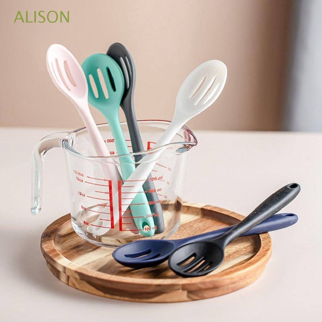 Muỗng Trộn Nấu Ăn Bằng Silicone Cách Nhiệt Chống Dính Nhiều Màu Sắc