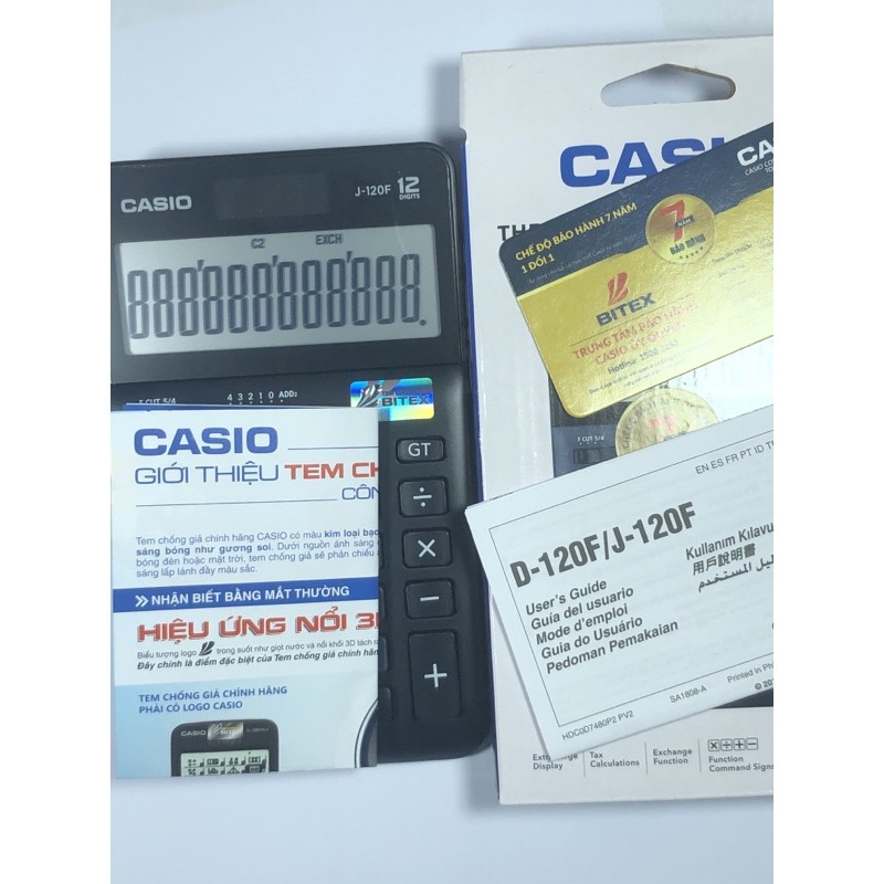 Máy Tính Casio J120F màn hình 12 số, bảo hành 7 năm chính hãng