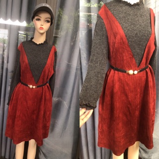 Đầm dáng suông tay dài cổ lọ combo