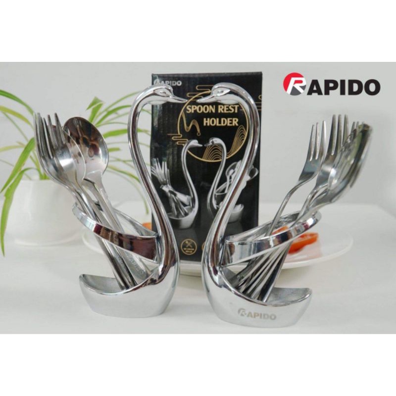 Bộ 3 thìa, 3 dĩa hàng giỏ đựng thiên nga, Inox sịn sò KT: 14-15cm (ảnh thật)