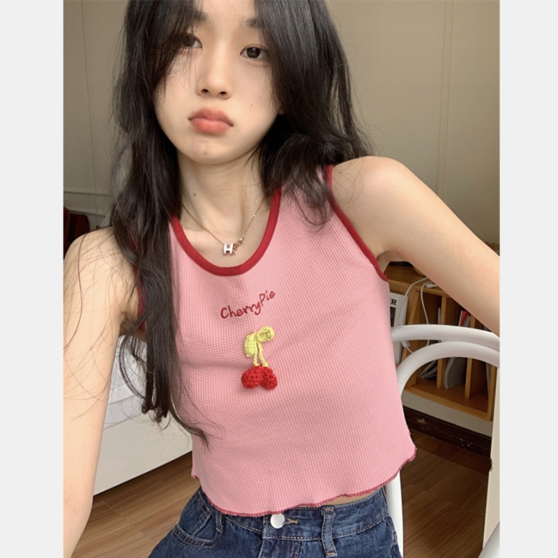 Áo Hai Dây Thêu Họa Tiết Xinh Xắn Thời Trang Mùa Hè Dành Cho Nữ