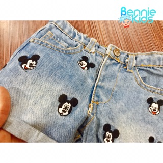 QUẦN SHORT JEANS ZARA MICKEY BÉ GÁI (9/12M)