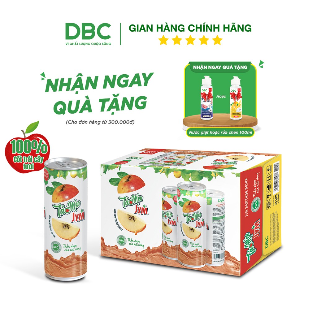 Nước Ép Táo Mèo JYM DƯỢC BẢO CHÂU Nguyên Chất Lon 330ml TP01-0005