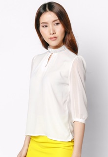 ÁO TAY LỬNG XẾP LY CỔ ĐÍNH ĐÁ