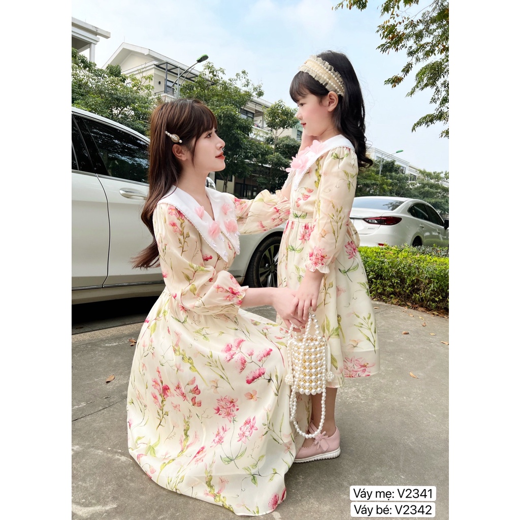(Kèm video và ảnh trải sàn) Combo Váy hoa thiết kế mẹ và bé - DOLCE VIVA COLLECTION