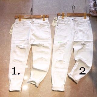 Quần baggy trắng rách