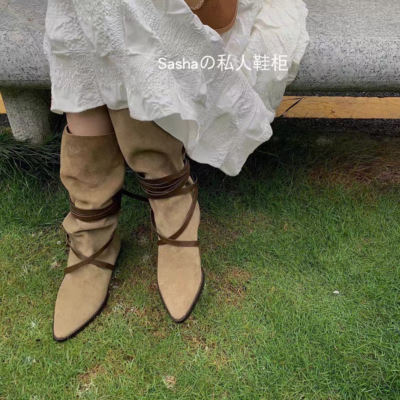 TKLIHN Giày BOOTS cao bồi phong cách Y2K HOT TREND FASHIONITA 2022