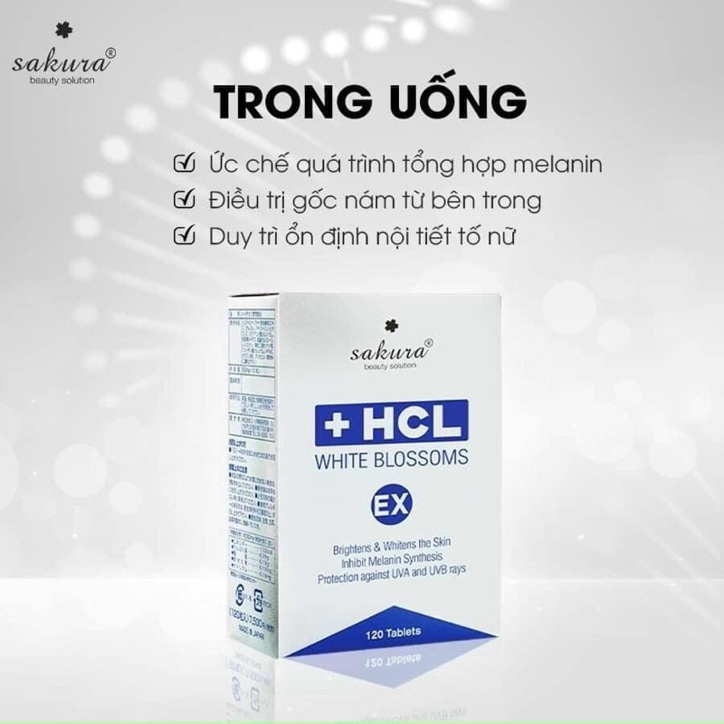 Viên uống giảm nám chuyên sâu Sakura White Blossoms HCL Ex