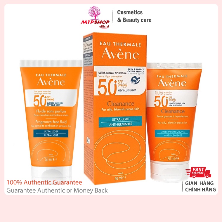 Kem Chống Nắng Avene Dry Touch Fluide /Avene Mattifying Cleanance SPF50+