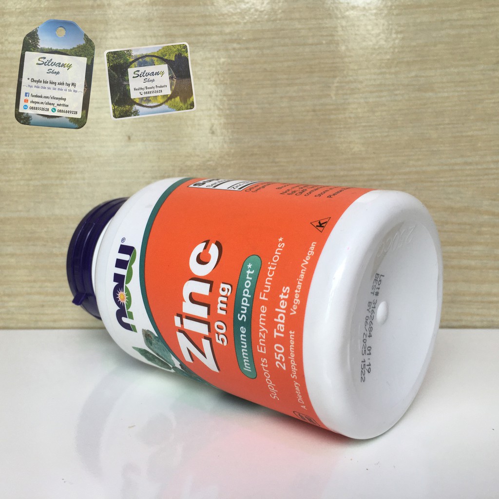 Zinc 50mg Now Foods - 8mg Kẽm Nguyên Tố Mỗi Ngày