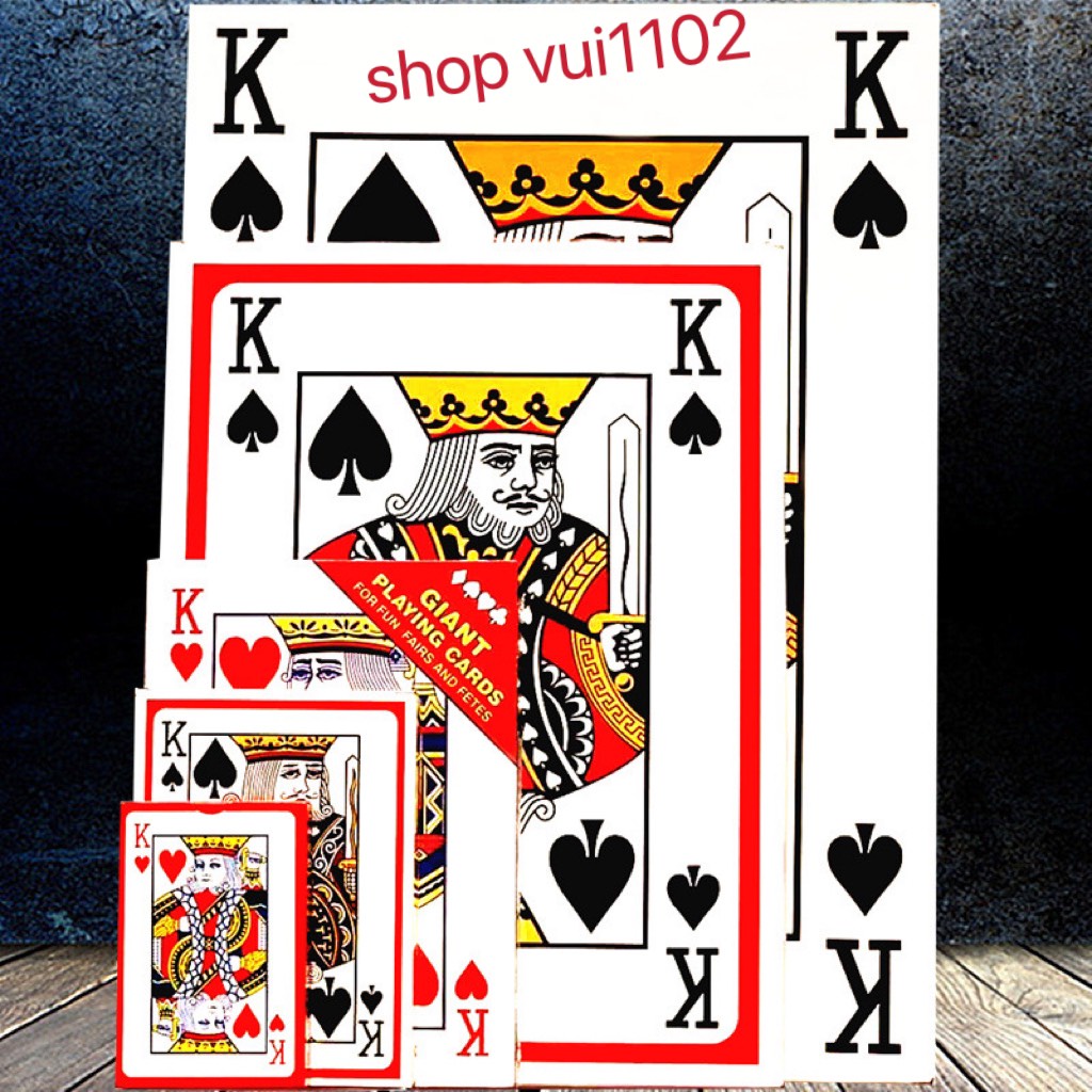 Bộ Bài Tây Bài Poker khổng lồ A4 Bộ bài tây/ bài poker kích thước lớn,cỡ lớn, loại to THẻ bài mini