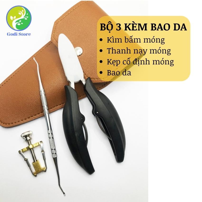 Bấm Móng Tay Chân, Kềm Bấm Móng Chân Cao Cấp Kèm Thanh Nạy Móng, Kẹp Cố Định Móng Tặng Bao Da - G27