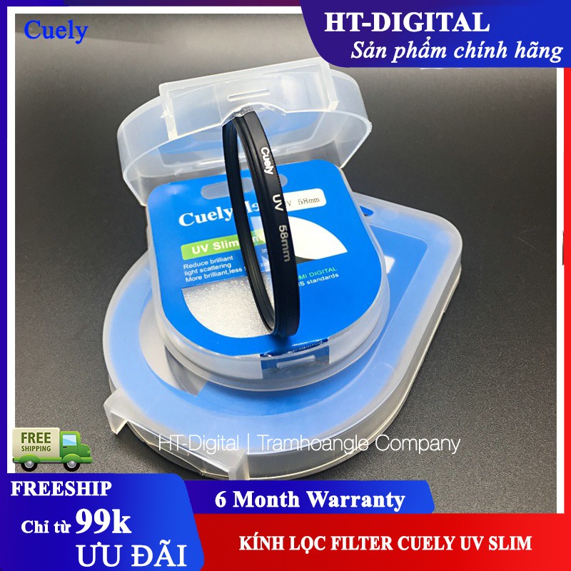 Kính lọc Filter 40.5mm 49mm 52mm 55mm 58mm 77mm Cuely UV Slim